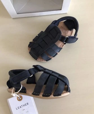 Nuevo Zara Mini Cuna Bebé 100% Cuero Genuino Sandalias Zapatos Azul Marino 3-6M 0 0.5 Foto 1 de 4