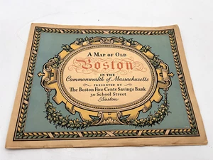 VTG 1929 Sherrill Press A Map of Old Boston - Boston Five Cents Savings Bank - Picture 1 of 9