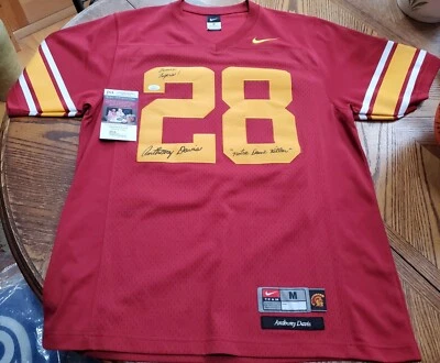 NICE AUTOGRAPHED USC Anthony Davis Nike Jersey Football Inscriptions JSA COA - Image 1 of 4