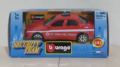 I115998 BURAGO 1/43 serie Security Team - Alfa Romeo 156 Vigili del fuoco - Box - Immagine 1 di 3