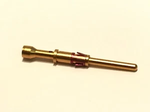 T3P22MC1LX TRIDENT SERIES RED 22 AWG GOLD PLATED CRIMP PIN CONTACT (x1)   fd5g38 - Picture 1 of 2