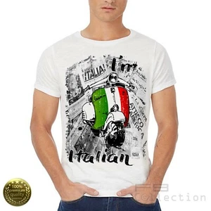 T-Shirt Uomo Vespa I'm Italian Italy Piaggio Dolce Vita Idea Regalo Moda FB SLUB - Imagen 1 de 3