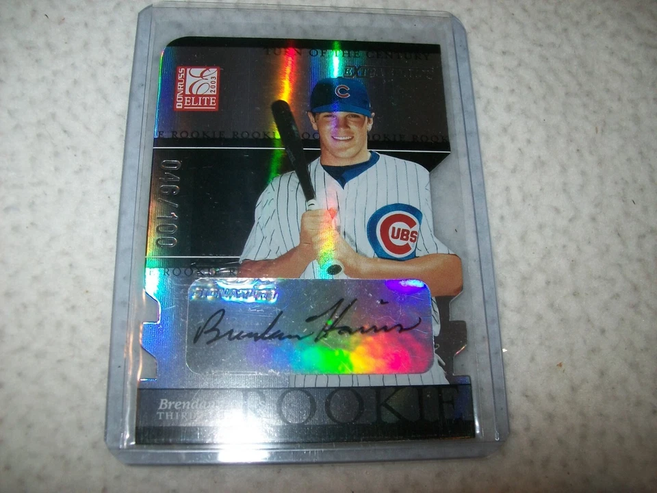 2003 DONRUSS ELITE RC BRENDAN HARRIS AUTOGRAPH SIGNED AUTO #D46/100 CHICAGO CUBS - Image 1 of 2