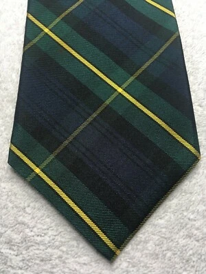 CARLO PALAZZI HOMBRE CORBATA AZUL VERDE ORO PATRÓN CUADROS 4 X 59 Foto 1 de 4