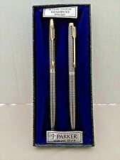 Parker 75 Sterling Silver Ballpoint Pen  &  0.9 Pencil New In Box Made In Usa
