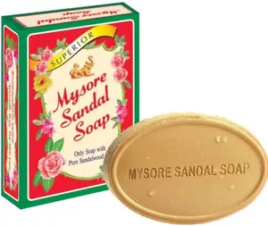 1 X MYSORE SANDAL SOAP - DELUXE PURE SANDALWOOD OIL - 75G NET 75 GRAMS | HYT - Picture 1 of 4