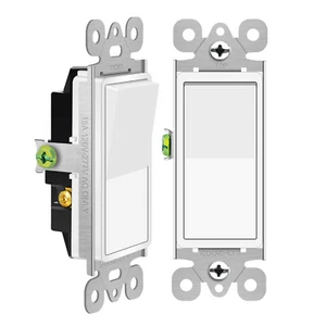 Interruptor basculante interruptor de tres vías 15A 120/277V interruptor de luz de 3 vías, grado comercial - Imagen 1 de 22