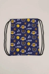 NBA branded backpack Drawstring bag In dark purple L.A Los Angeles Lakers - Picture 1 of 5