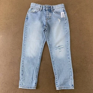 Old Navy Girls O.G. Straight Built-In Tough Jeans Blue Button High Waist 6 New - Picture 1 of 5