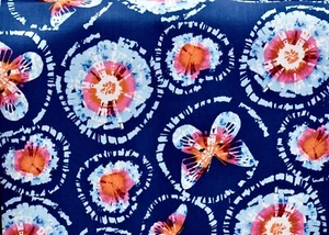 Butterfly Tie-Dye Fabric,Blue,Pink Butterflies & Flowers,36" x 44" Jo-ann - Picture 1 of 1