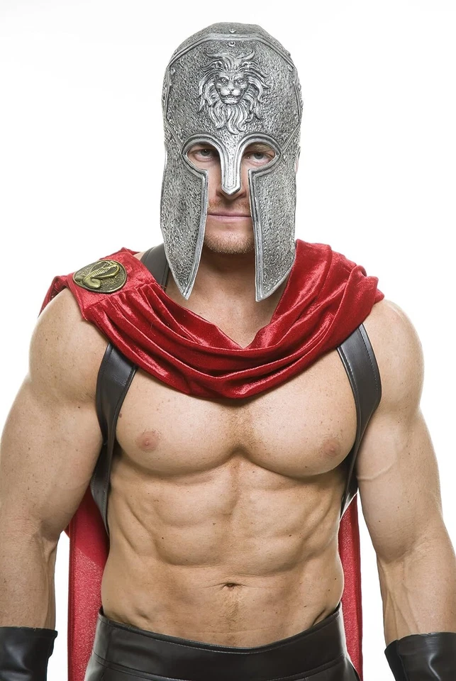 Spartan Warrior Helmet Latex Fancy Dress Up Halloween Adult Costume Accessory - Image 1 of 1