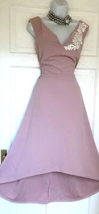 QUIZ GORGEOUS EMBROIDERED FLORAL HI LOW OCCASION/PARTY DRESS SIZE 24 - Picture 1 of 5