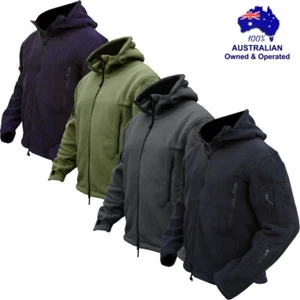 Hot Fleece Jacket Full Zip Army Jackets Hoodies Men Combat Warm Casual Hoody AUS - Picture 1 of 12
