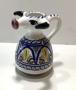Vintage Ceramic Handpainted Espana Bull Pitcher/ Creamer Spain 4” Tall - Picture 1 of 7