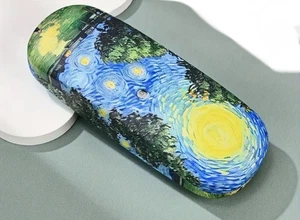 Brillenetui Motiv ähnlich van Gogh Hartschale 16x6 cm blau - Bild 1 von 3