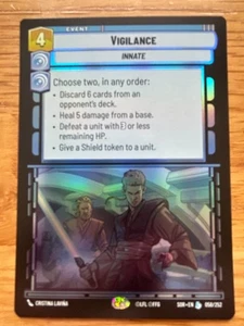 STAR WARS UNLIMITED TCG SPARK OF REBELLION: LEGENDARY FOIL CARD: VIGILANCE - Picture 1 of 1