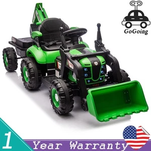 24V Ride On Tractor Toy w/ 4-in-1 Construction Attachments 3-Speed Aged Around 5 - Picture 1 of 22