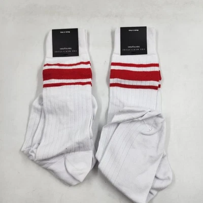 Calcetines tubo a rayas rojos/blancos The Men's Store at Bloomingdale's para hombre - 2 pares~ Foto 1 de 4
