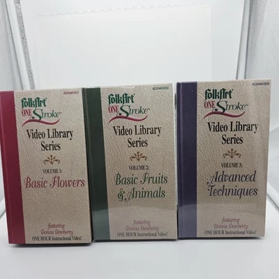 FolkArt One Stroke - Video Library Series Volumes  1-3 2 And 3 Sealed VHS TAPES - Image 1 of 4