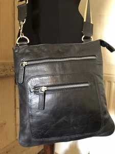Rowallan Tasche Umhängetasche dunkelblau Leder - Bild 1 von 6