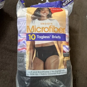 Hanes Women’s Comfort Microfiber Brief Underwear, 10-pk Multicolor 2XL Size 9 - Picture 1 of 4