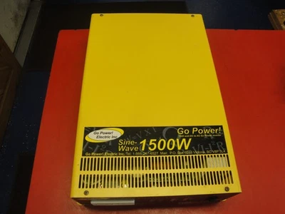 Go Power GPSW- SW1500 -24 1500 Watt Pure Sine Wave Inverter, Yellow 24V - Image 1 of 4