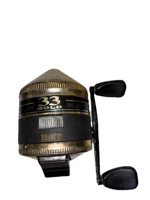 ZEBCO 33 GOLD EDITION FISHING REEL Vintage Metal Closed Reel - Image 1 of 4