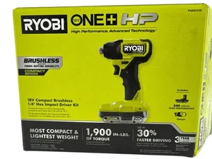 Ryobi One+ HP 18V 1/4 in Hex Impact Driver W/ 2 Ah Battery PSBID02K Used - Picture 1 of 7