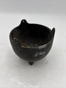 Vintage Cast Bean Pot Mini 5.5 Cauldron Planter 3 Legged Robert Emig DE 19 - Picture 1 of 10