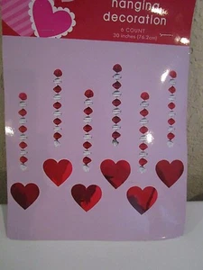 VALENTIN HERZ HÄNGENDE DEKORATION 6 STÜCK 30 ZOLL HOCHZEIT DUSCHE DEKOR NEU IN VERPACKUNG - Bild 1 von 2