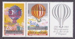 Francia 1864a nuovo di zecca 1983 bicentenario volo con equipaggio - coppia mongolfiere con etichetta - Foto 1 di 1