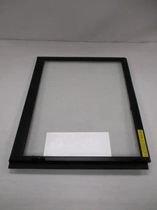 WALK THROUGH GLASS WINDSHIELD 22 7/8" W X 27 3/4" H BLACK MARINE BOAT - Picture 1 of 9