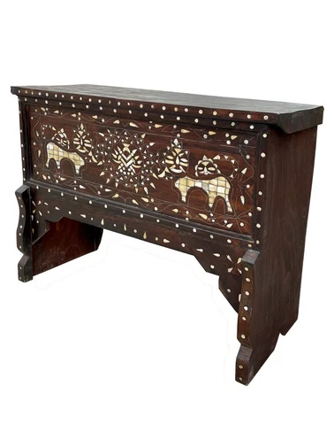 Antique Mother of Pearl Inlaid Bridal Chest Cover