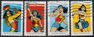 USA Stamps: 2016 Wonder Woman. SC5149-52 (4) Used. Off Paper. - Picture 1 of 1