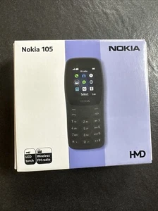 Brand New Nokia 105 Black Dual Sim Unlocked 1.8" Display Mobile Phone - Basic UK - Afbeelding 1 van 4