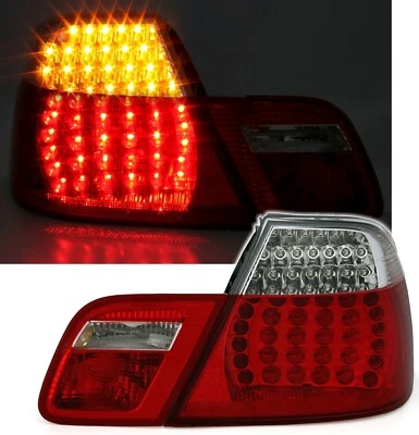 LED Rückleuchten Rot Weiss für 3er BMW E46 Coupe 2003- LCI Facelift Heckleuchten - Bild 1 von 4