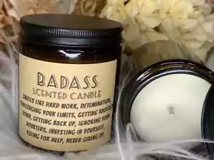 Badass Candle, Inspirational Scented Candle, Bath Time Candle. Gift New - Picture 1 of 3