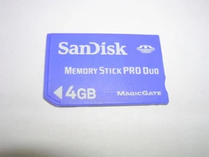 SanDisk Memory Stick Pro Duo 4GB 4 gb MS Card for Sony Playstation Portable PSP - Picture 1 of 1