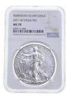 MS70 2011 W BURNISHED SILVER EAGLE NGC CLASSIC BROWN LABEL *0931