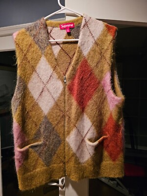 FW14 Supreme Plaid Mohair Cardigan Red Size Large EXCELLENT FW14 Supreme Plaid Mohair Cardigan Red Size Large EXCELLENT