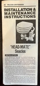 Wilcox-Crittenden Head-Mate Seaclos Installation & Maintenance Instructions - Bild 1 von 1