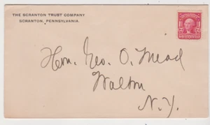 US Scott # 319 Unused VF-XF US 1903 Washington On A Cover Scranton trust Co.NY - Picture 1 of 1