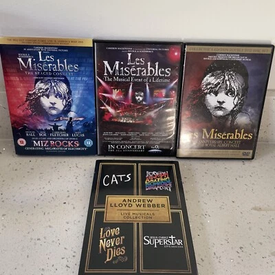 Les Miserables AL Webber DVD Bundle, 10th & 25th Anniversary, Mix Rocks & ALW - Image 1 of 4