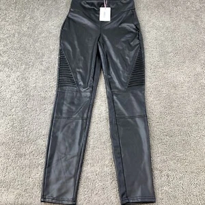 NWT GB Faux Leather Leggings Women's Medium Black High Waist Stretch Chic - Picture 1 of 11