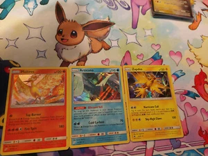 Zapdos Moltres Articuno Team Up LEGENDARY BIRDS HOLOS 3 Card Set NM! - Picture 1 of 2