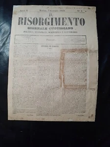 IL Risorgimento Giornale (Torino, 7 Gennaio 1848) Anno 1, Nr. 7 (4 Seiten) Selten! - Bild 1 von 10