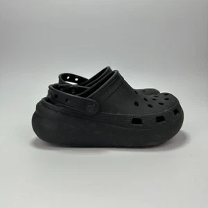 Crocs Classic Chunky Black Slip On Clogs Sandals 207708-001 Youth Size J 2 - Picture 1 of 9