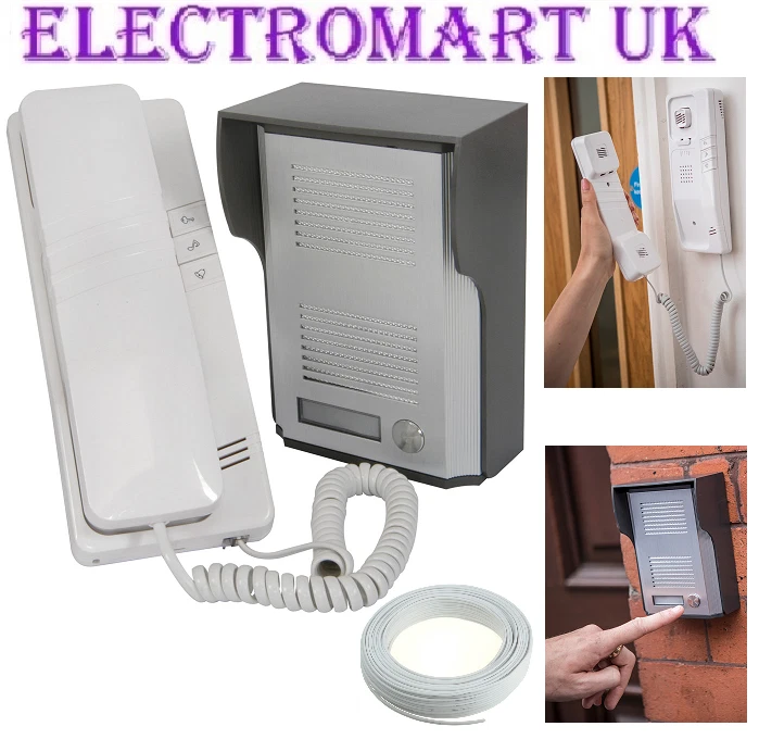 2 WAY 2 WIRE SECURITY DOOR INTERCOM TELEPHONE PHONE SYSTEM IP44 INC 10M CABLE - Image 1 of 1