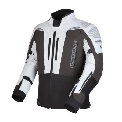 MODEKA HYDRON wasserdichte Herren Motorradjacke grau-schwarz - Größe wählbar  - Bild 1 von 3