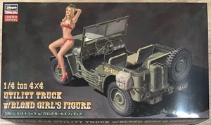 Hasegawa 52249 1/24 Jeep 1/4 Ton Utility Truck w/ Blonde Girl’s Figure SP449 New - Picture 1 of 9